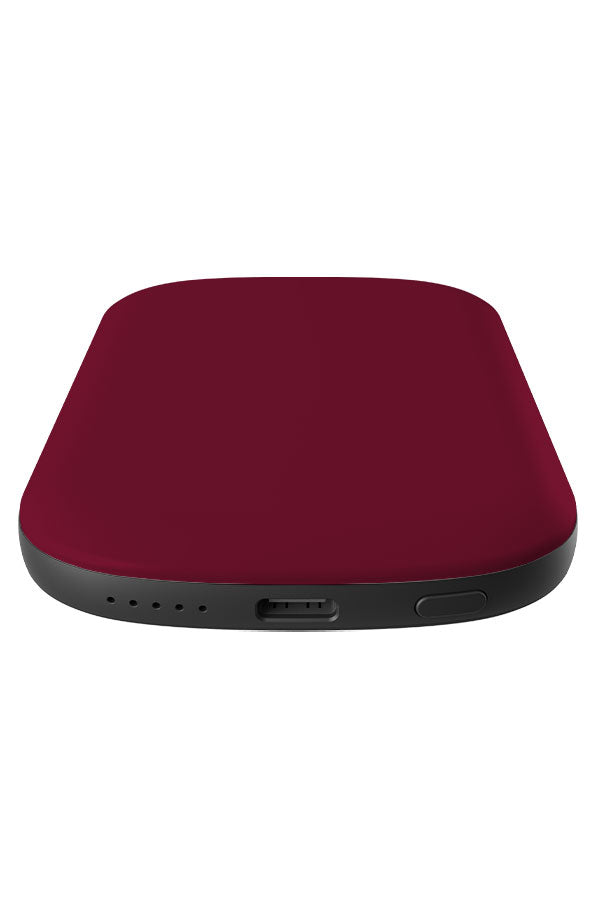 Plain Block Colour MagSafe ChargePod Power Bank (Rustic Maroon Red ...