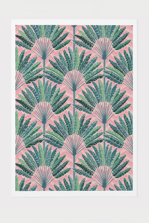 Mod Traveller Palms by Misentangledvision Giclée Art Print Poster (Pink) | Harper & Blake