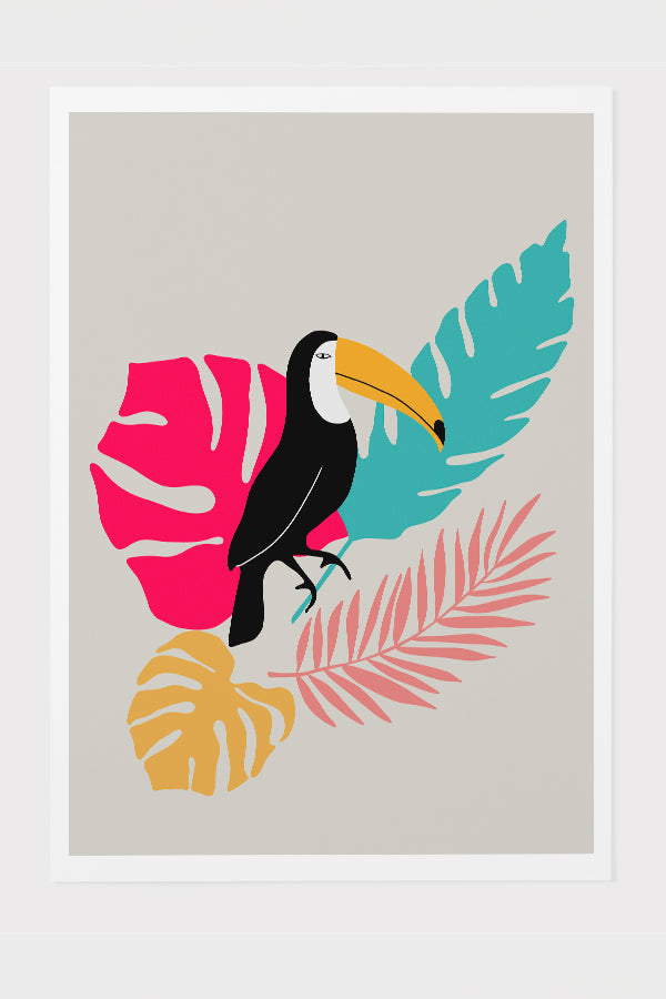 
                  
                    Jungle Toucan Bird Giclée Art Print Poster (Grey) | Harper & Blake
                  
                