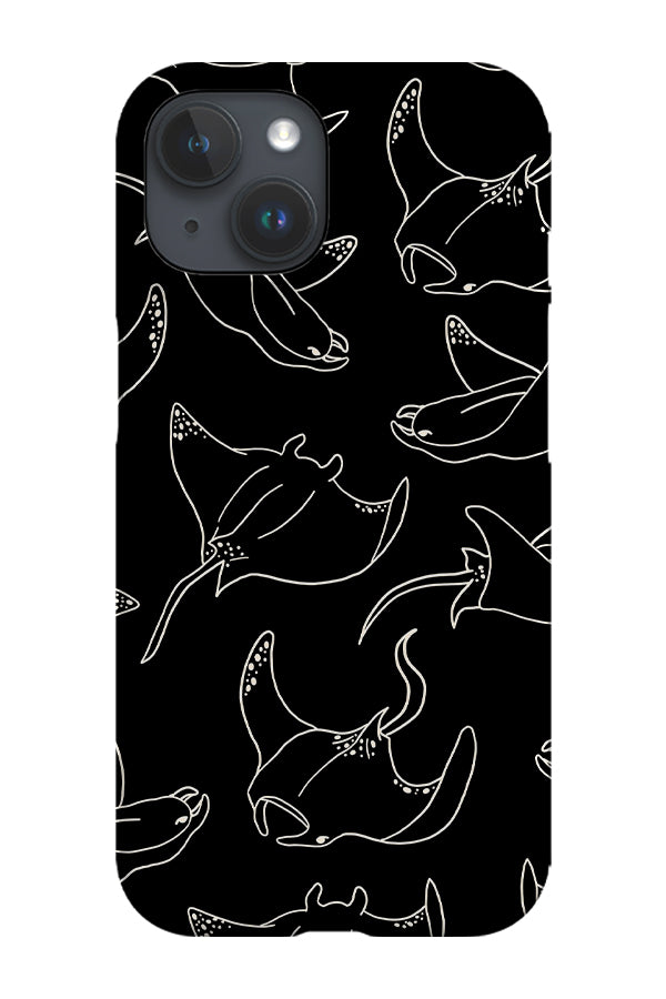 Manta Ray Scatter Line Art Phone Case (Black) | Harper & Blake