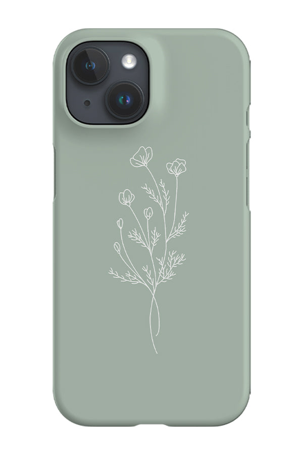 Modern Minimalist Flower Phone Case (Mint)