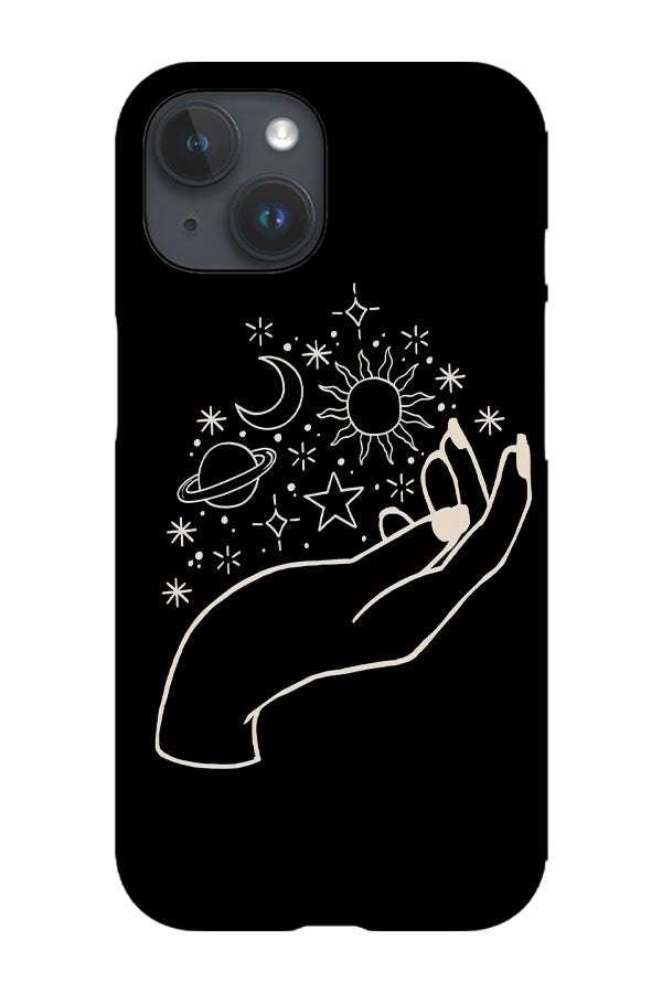 Minimalist Cosmic Hand Phone Case (Black)