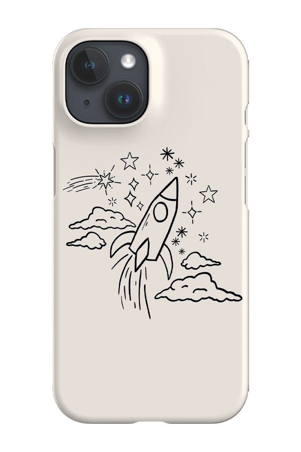 Minimalist Rocketship Phone Case (Cream) | Harper & Blake