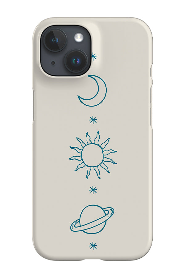 Minimalist Space Elements Phone Case (Beige Blue) | Harper & Blake