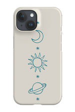 Minimalist Space Elements Phone Case (Beige Blue)