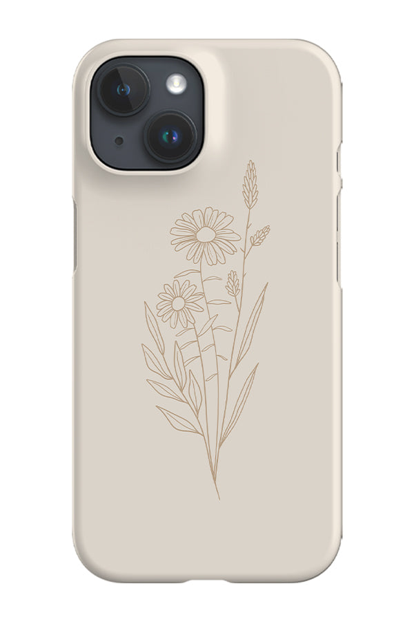 Modern Minimalist Wildflower Phone Case (Beige Brown) | Harper & Blake