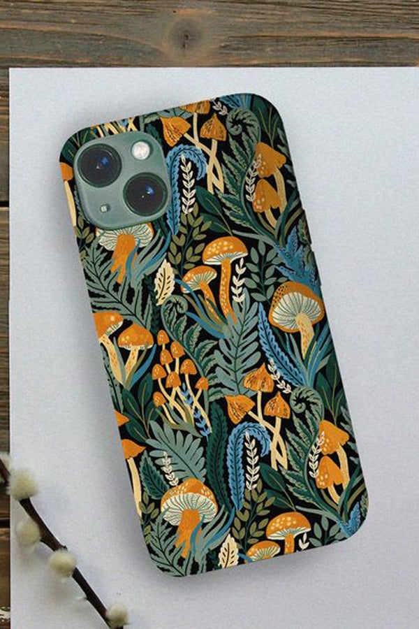 Phone case with a mushroom pattern