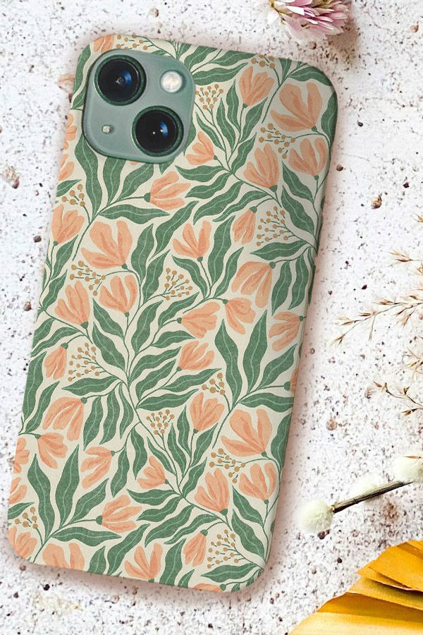 Phone case with a vintage floral pattern