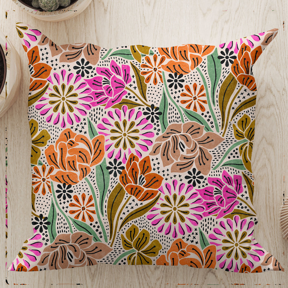 
                  
                    Floris By Amy MacCready Square Cushion (Orange Pink) | Harper & Blake
                  
                
