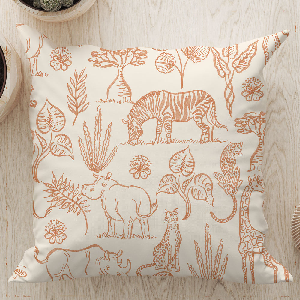 
                  
                    Line Art Safari By Rebecca Elfast Square Cushion (Beige) | Harper & Blake
                  
                