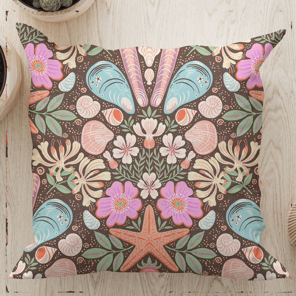 
                  
                    Scandinavian Beach Flora Damask By Rebecca Elfast Square Cushion (Pastel) | Harper & Blake
                  
                