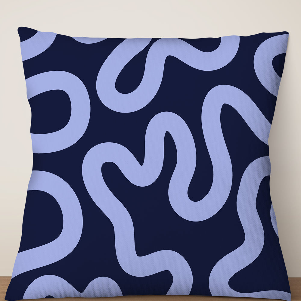 
                  
                    Swirl Lines Abstract Square Cushion (Blue) | Harper & Blake
                  
                