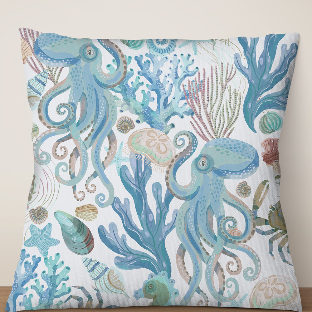 
                  
                    Ocean Life By Rebecca Elfast Square Cushion (Blue) | Harper & Blake
                  
                