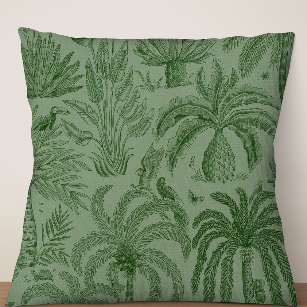 
                  
                    Palms Toile Jungle By Rebecca Elfast Square Cushion (Green) | Harper & Blake
                  
                