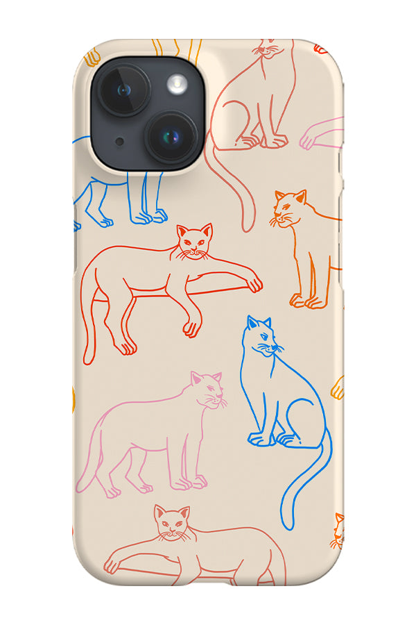 Panther Scatter Line Art Phone Case (Bright) | Harper & Blake