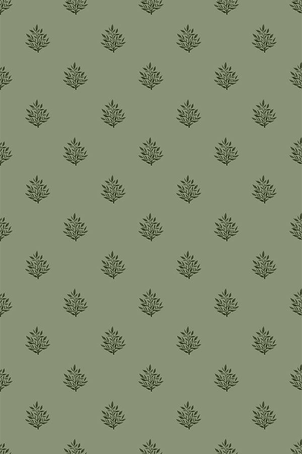 Quiet Leaf Wallpaper (Moss) |  Harper & Blake