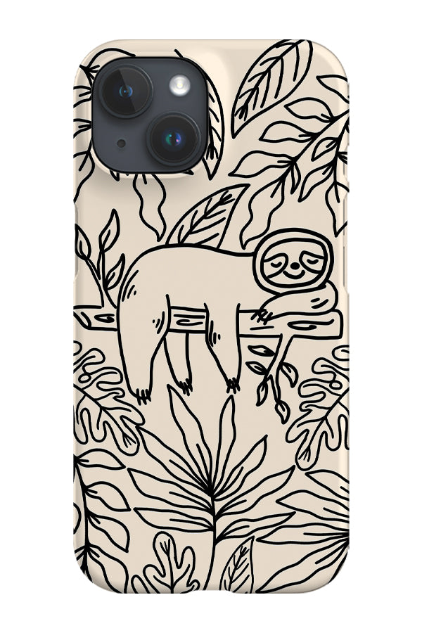 Sloth Line Art Jungle Phone Case (Cream) | Harper & Blake