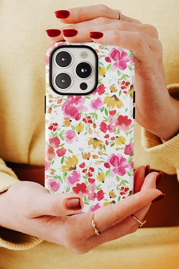 Phone case with watercolour flowers