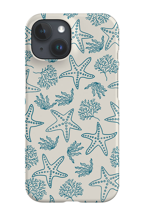 Starfish Coral Scatter Phone Case (Beige Blue)