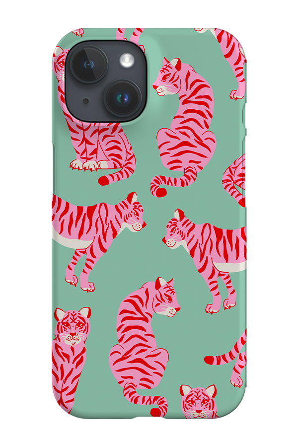 Tiger Scatter Phone Case (Mint Pink) | Harper & Blake