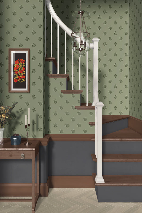 Quiet Leaf Wallpaper (Moss) |  Harper & Blake