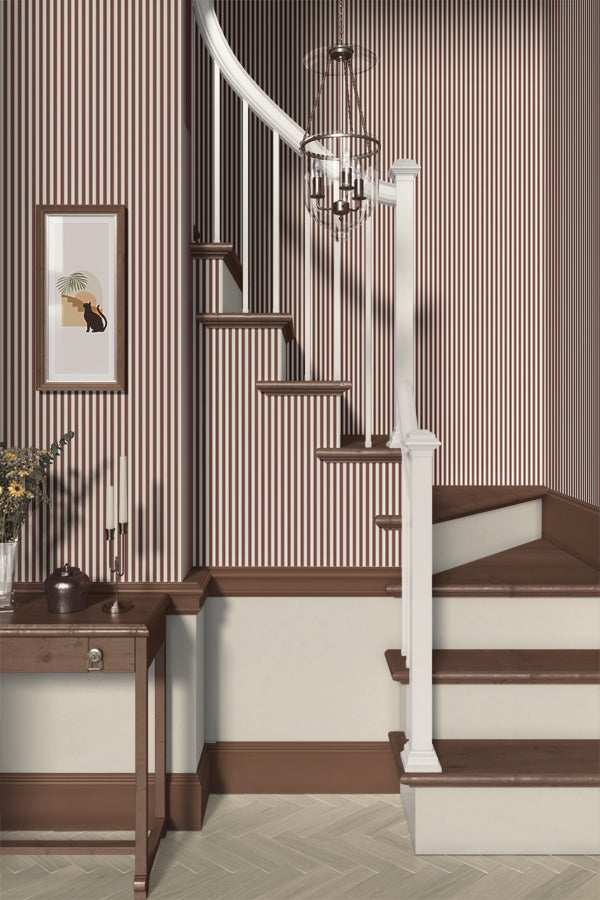 Line Study Wallpaper (Chocolate) | Harper & Blake