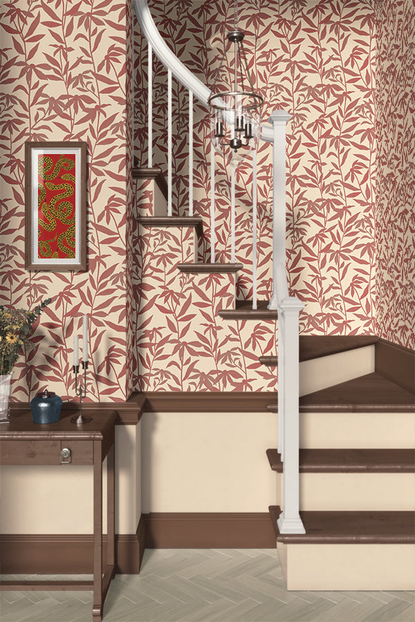 Still Leaf Wallpaper (Sunrise) | Harper & Blake