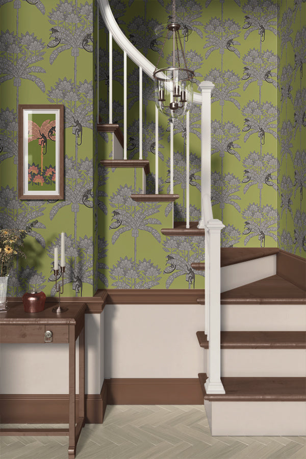 Monkey Palm Wallpaper (Lime) | Harper & Blake