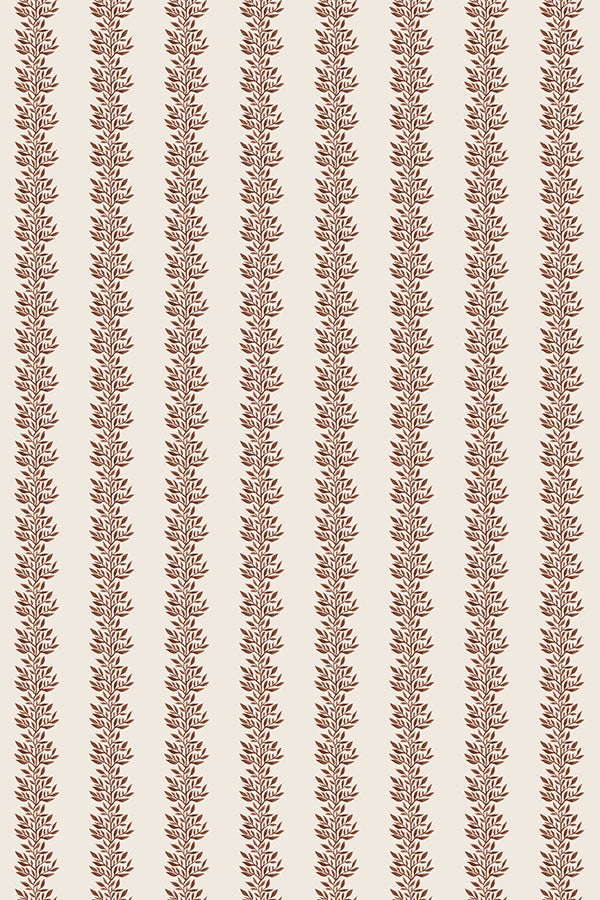 Verdant Line Wallpaper (Terracotta & Birch) | Harper & Blake