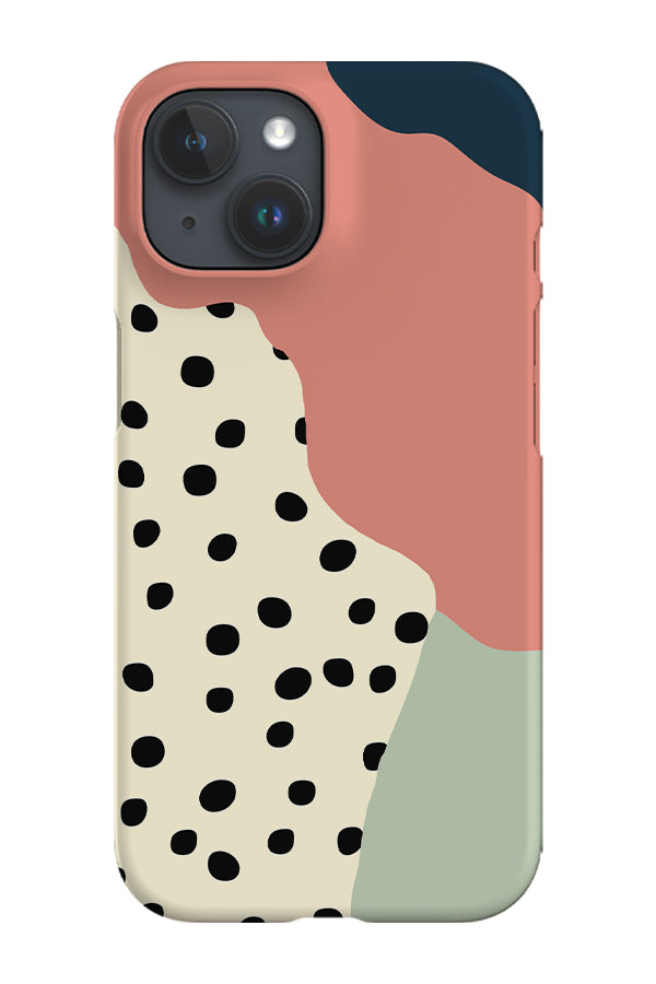 Wavy Shapes & Small Dots Phone Case (Blue)