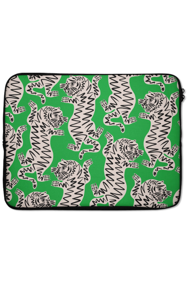 Abstract Tiger Laptop Sleeve (Green) | Harper & Blake