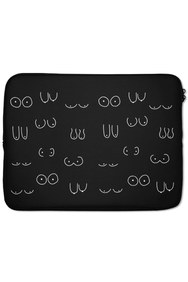 Boob Print Laptop Sleeve (Black)