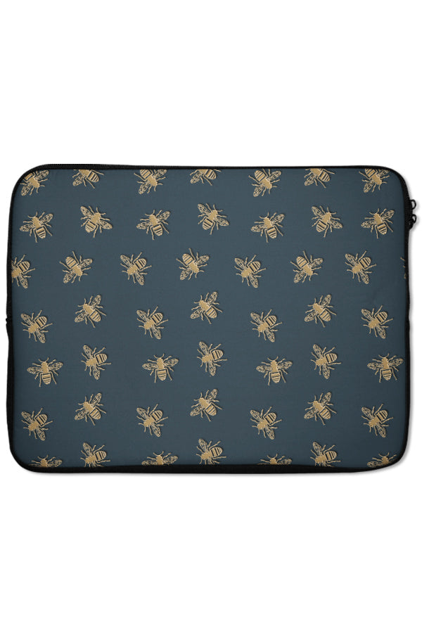 Bees Lux Laptop Sleeve (Green & Gold) | Harper & Blake