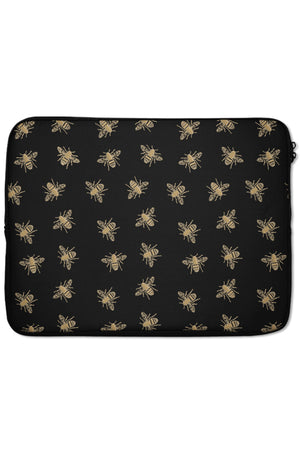 Bees Lux Laptop Sleeve (Black & Gold) | Harper & Blake