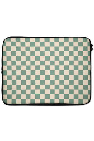 Checkered Laptop Sleeve (Green Beige) | Harper & Blake