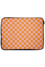 Checkered Laptop Sleeve (Orange Pink)