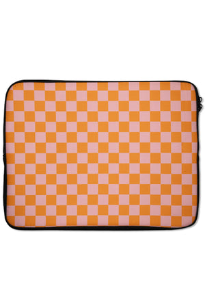 Checkered Laptop Sleeve (Orange Pink) | Harper & Blake