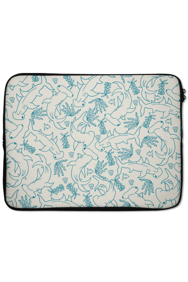 Hammerhead Shark Coral Reef Laptop Sleeve (Beige Blue) | Harper & Blake