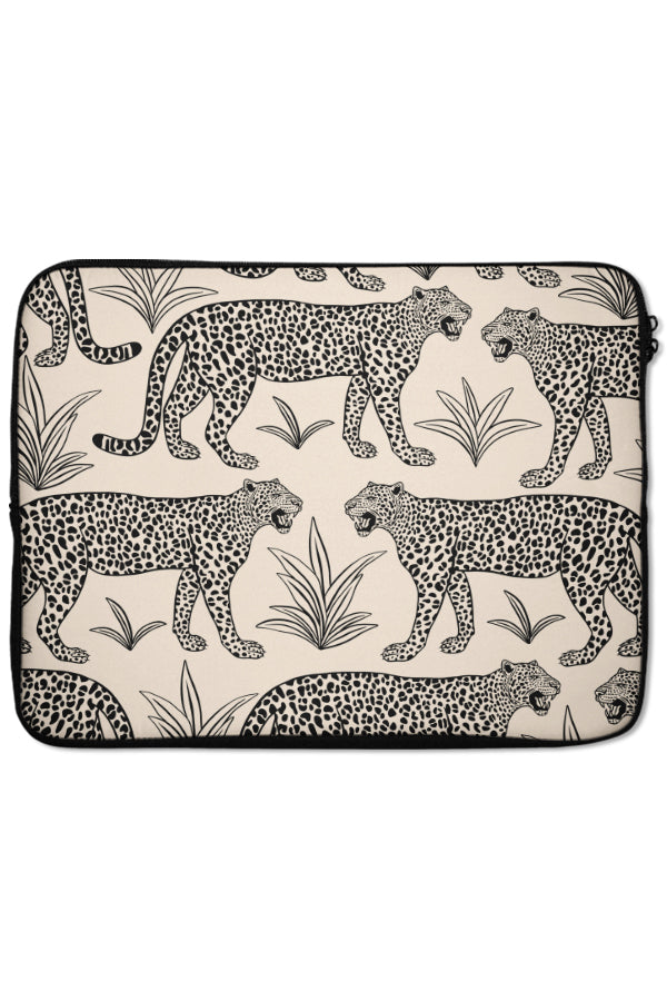 Leopard Scatter Laptop Sleeve (Black & White) | Harper & Blake