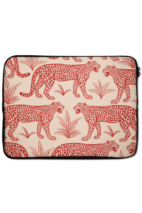 Leopard Scatter Laptop Sleeve (Red) | Harper & Blake