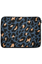 Leopard Print Laptop Sleeve (Blue)