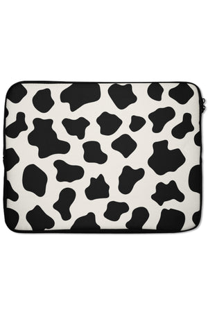 Cow Print Laptop Sleeve (Cream) | Harper & Blake