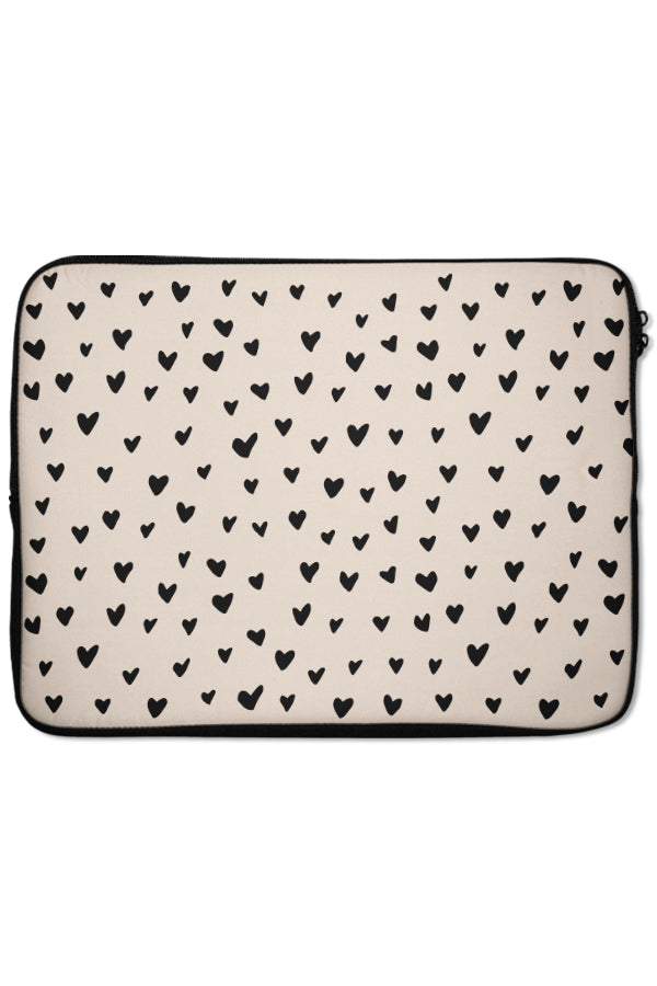 Hearts Laptop Sleeve (Cream)