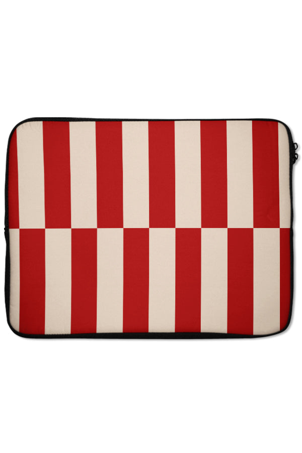 Shifted Stripes Laptop Sleeve (Beige Red) | Harper & Blake