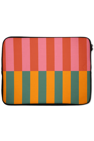 Shifted Stripes Laptop Sleeve (Green Orange) | Harper & Blake