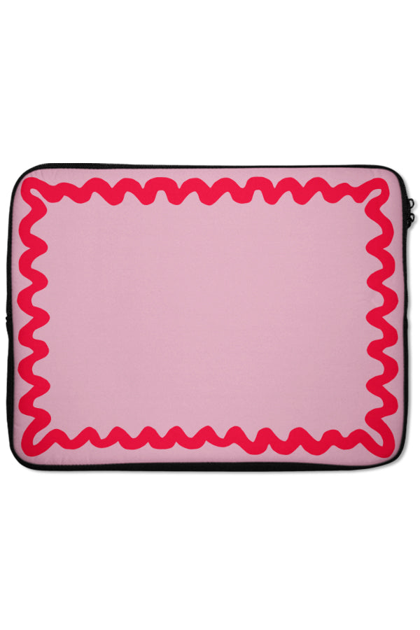 Swirl Border Laptop Sleeve (Pink & Red) | Harper & Blake