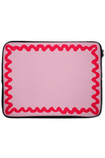 Swirl Border Laptop Sleeve (Pink & Red)