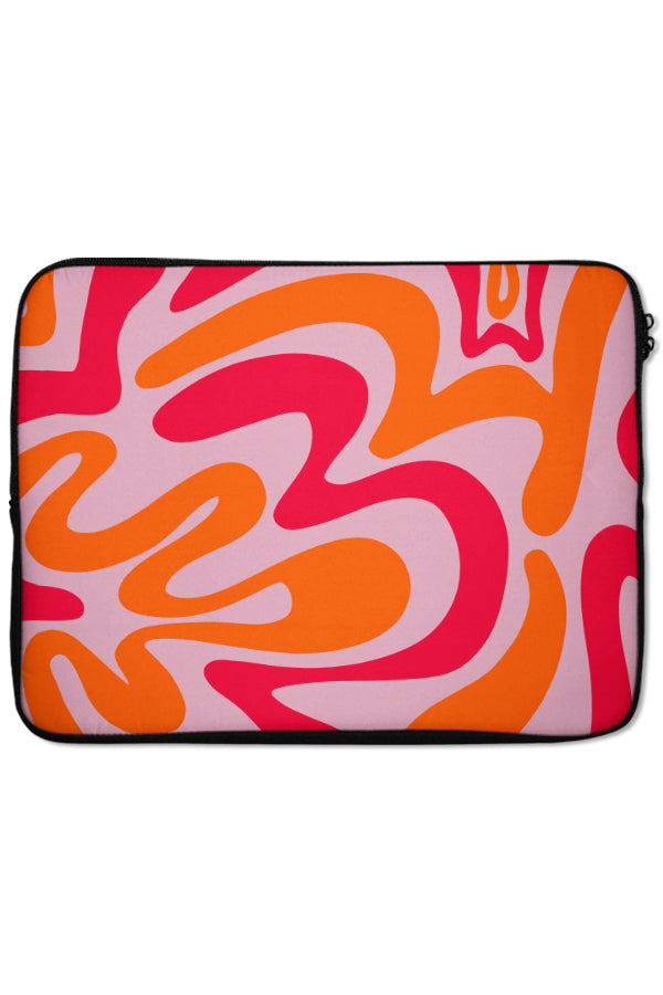 Swirl Shapes Laptop Sleeve (Pink Red) | Harper & Blake