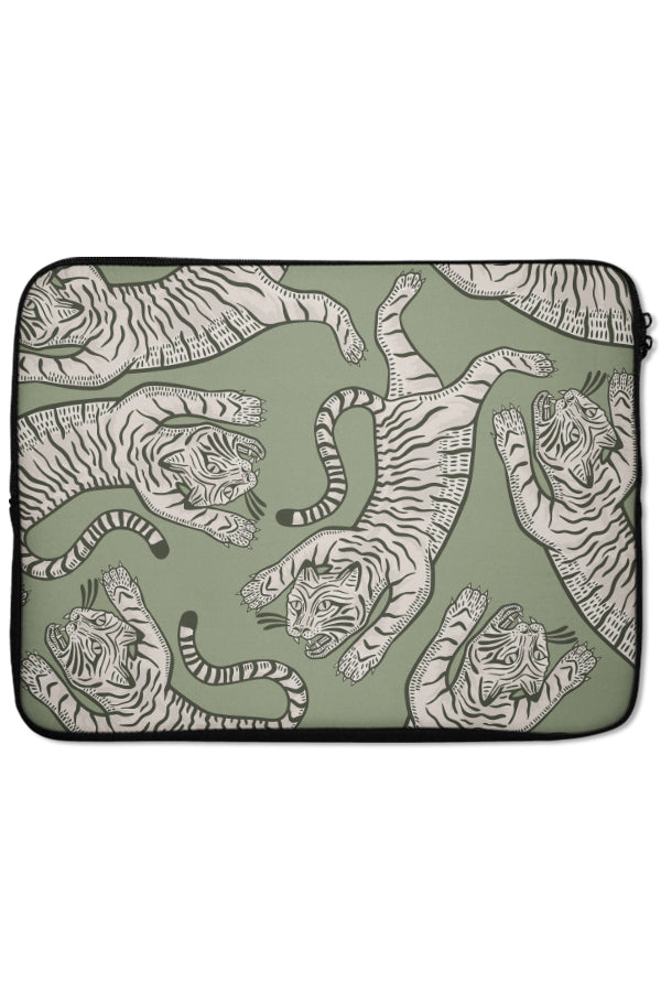 Tiger Placement Laptop Sleeve (Moss Green) | Harper & Blake