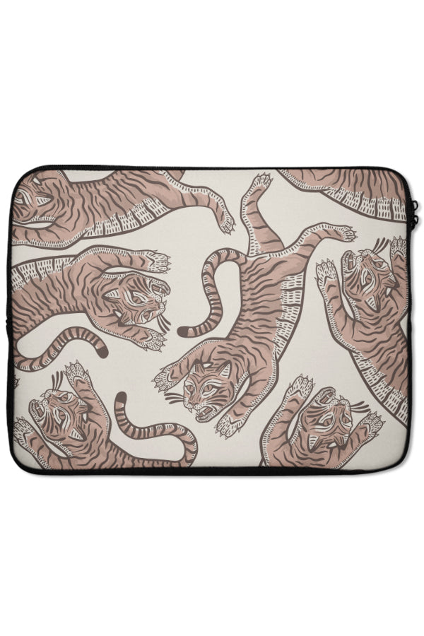 Tiger Placement Laptop Sleeve (Pale Terracotta & Birch) | Harper & Blake